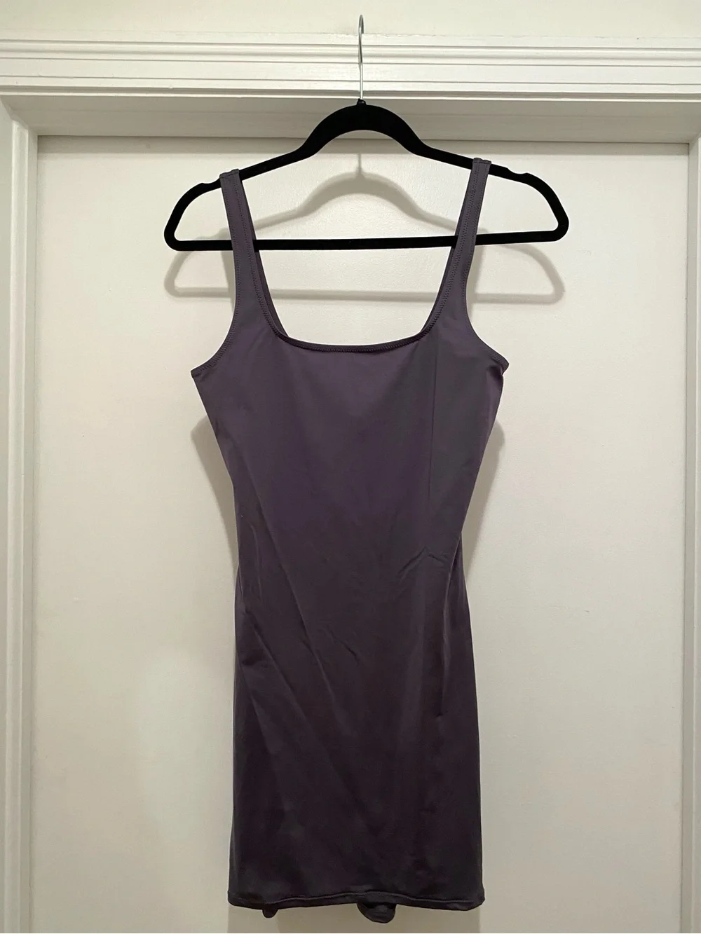 SKIMS Signature Swim Tank Dress Gunmetal Size Large Grey bodycon